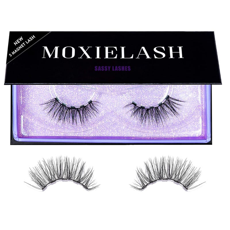 MoxieLash - Sassy Lash - Set of Premium Magnetic Eyelashes - Mid-Level Drama Volume - Mink Lashes for Deep-Set, Hooded, Almond and Monolid Eye-Shapes - Eyeliner Not Included - Image 1